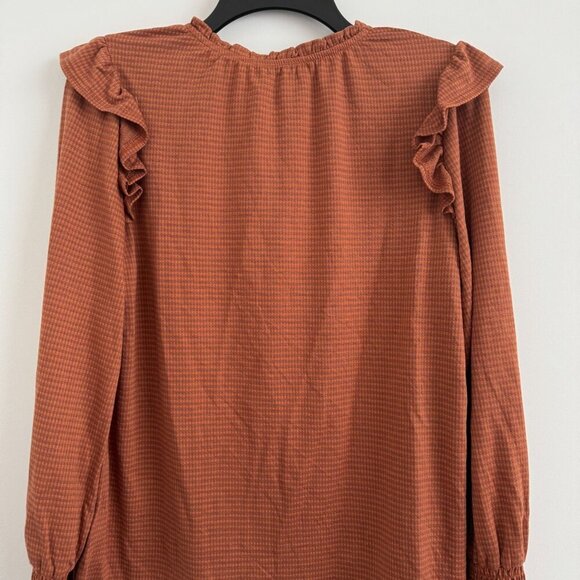 Kaileigh Women Long Sleeve Ruffle With Smocked Cuffs Blouse Top Size M - Picture 7 of 9